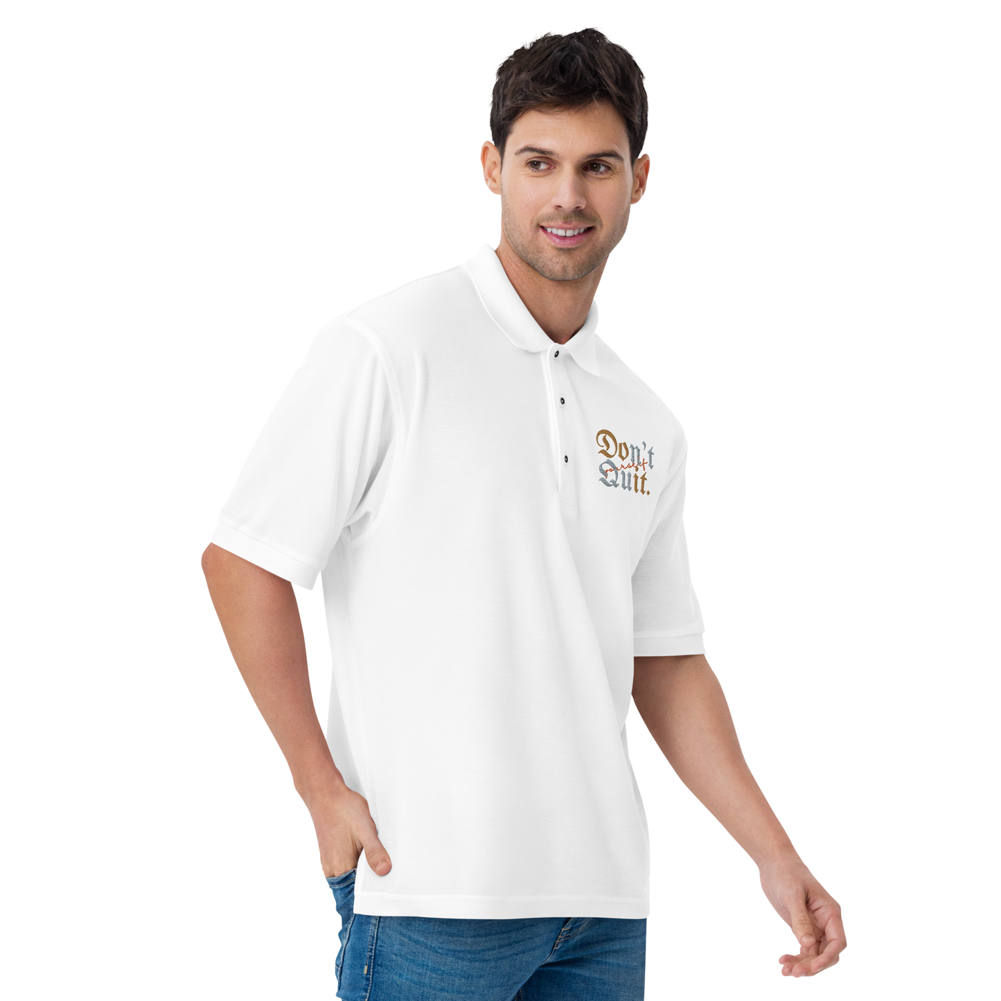 Don't Quit Men's Premium Polo